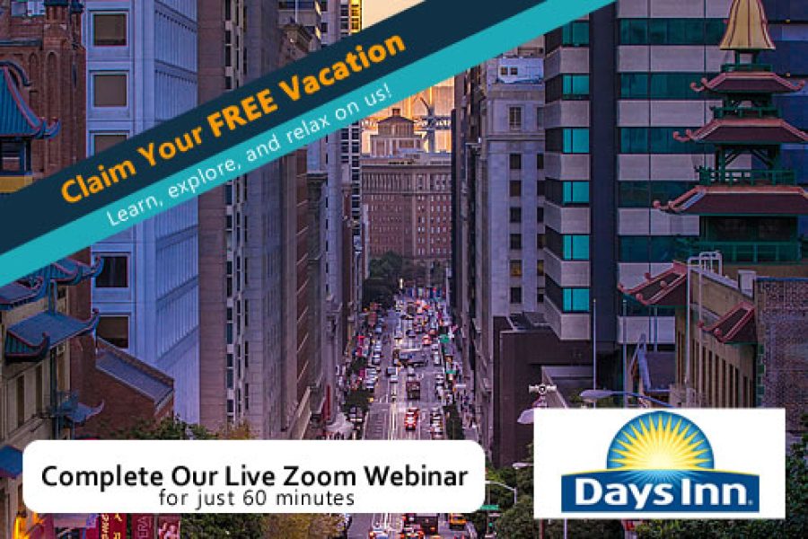 Free Family vacation 3,4 or 5 Nights, 2 Adults and 2 Children on the DaysInn in USA
