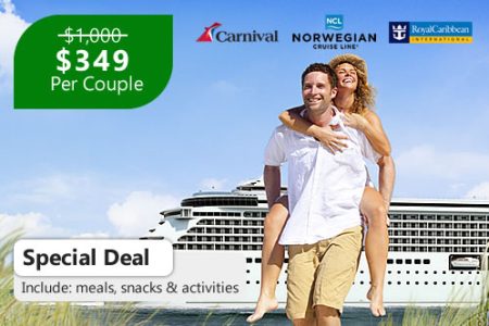 Couples Gateway 5 Night Cruise to Bahamas, Mexico or Wester Caribbean ¡Enjoy!
